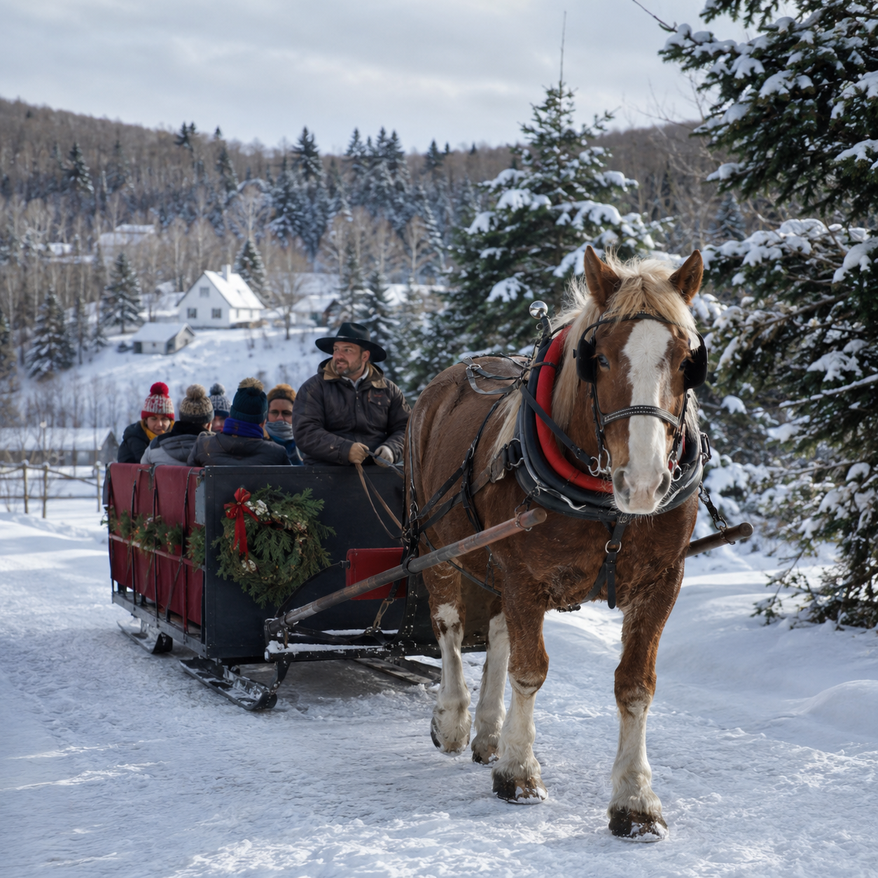 Balade en traîneau à cheval