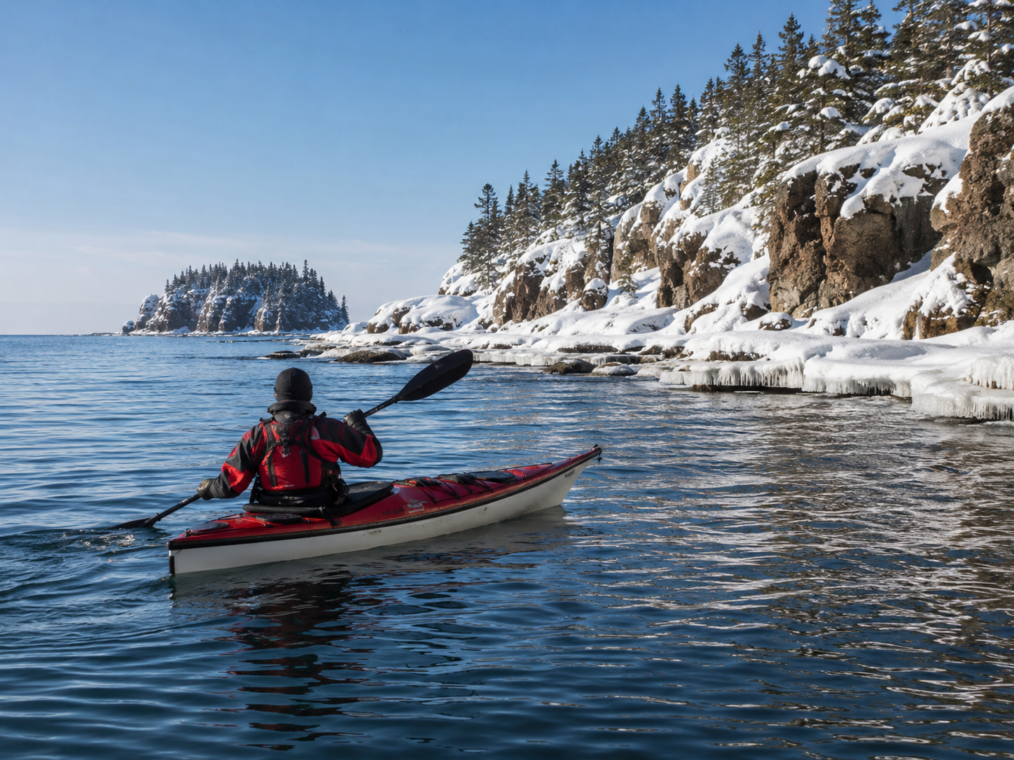 Kayak de mer hivernal