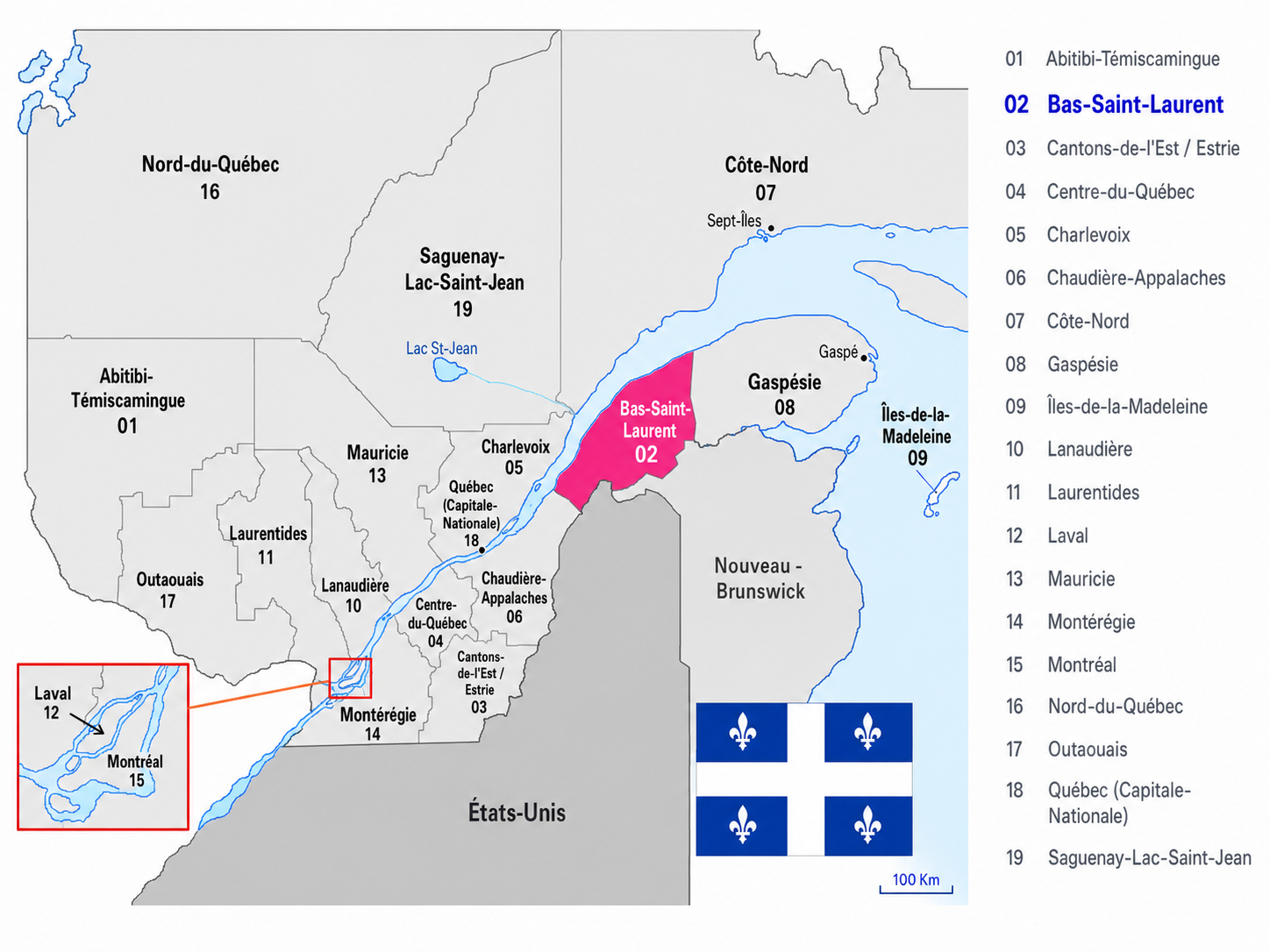 Carte Bas-Saint-Laurent