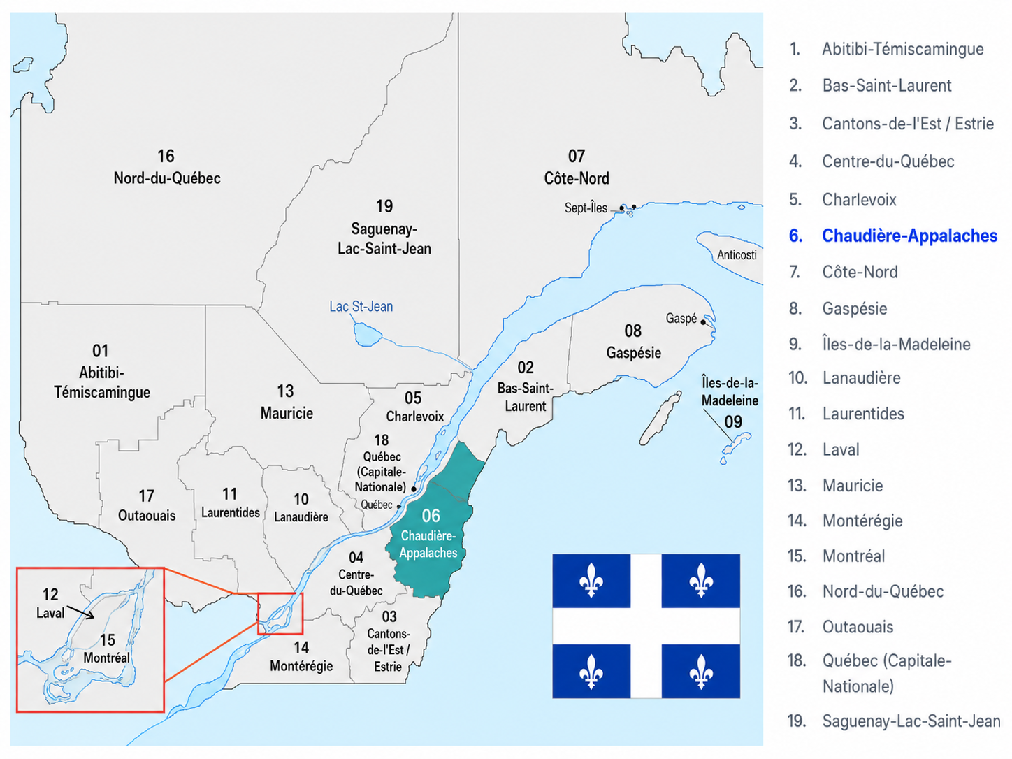 Carte Chaudière-Appalaches