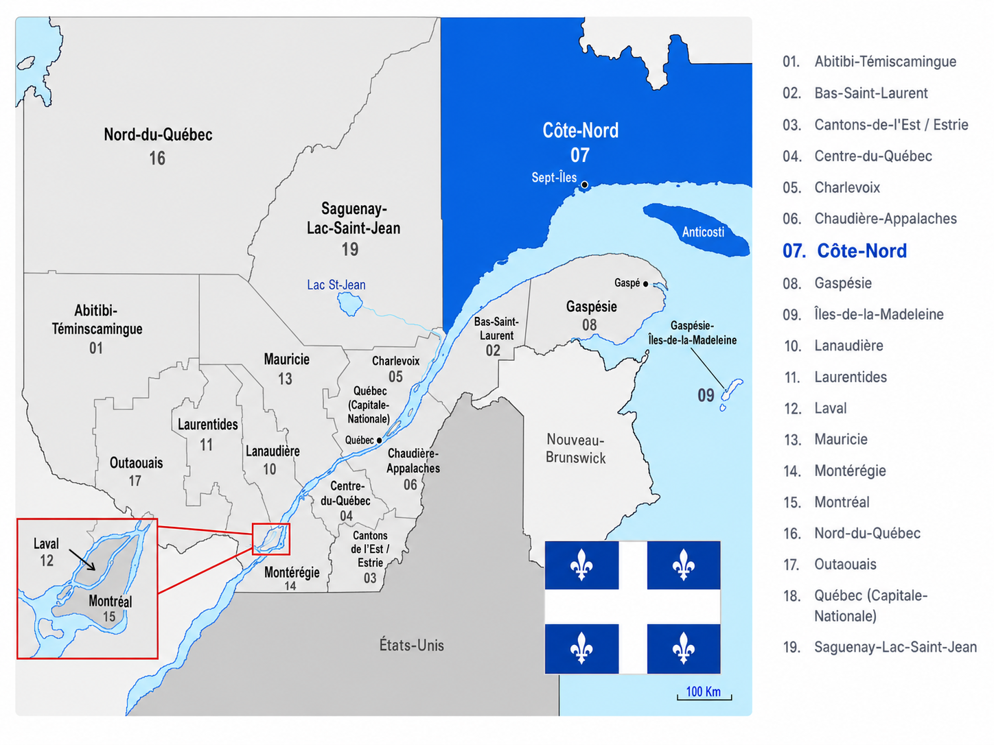 Carte Côte-Nord