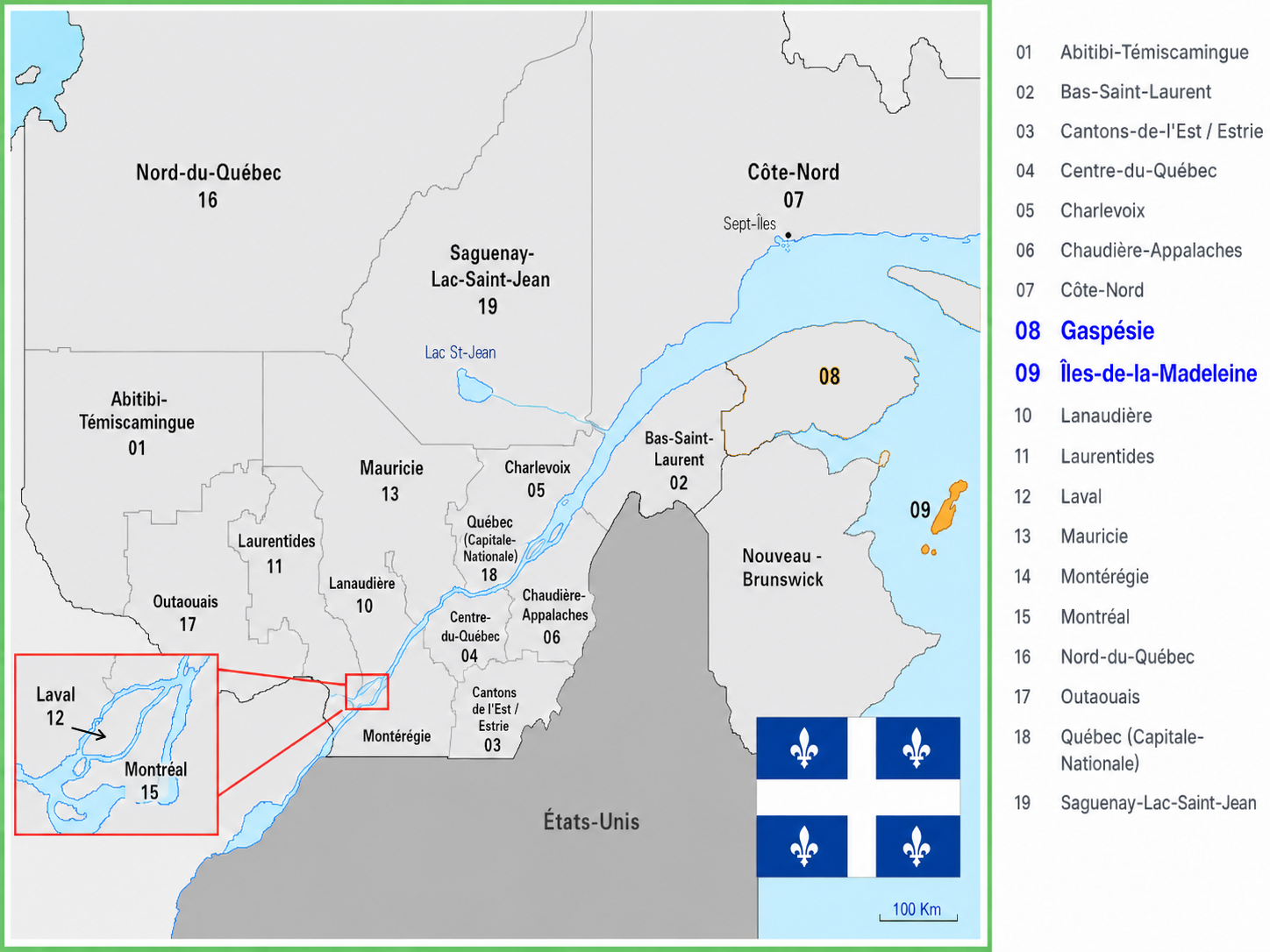 Carte Îles-de-la-Madeleine