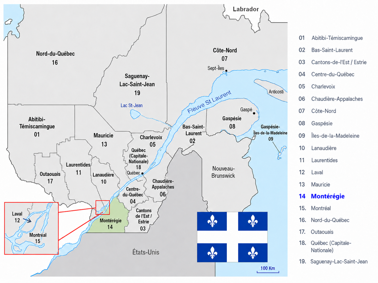 Carte Montérégie
