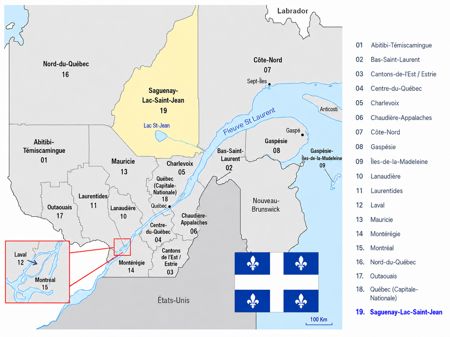 Carte Saguenay–Lac-Saint-Jean